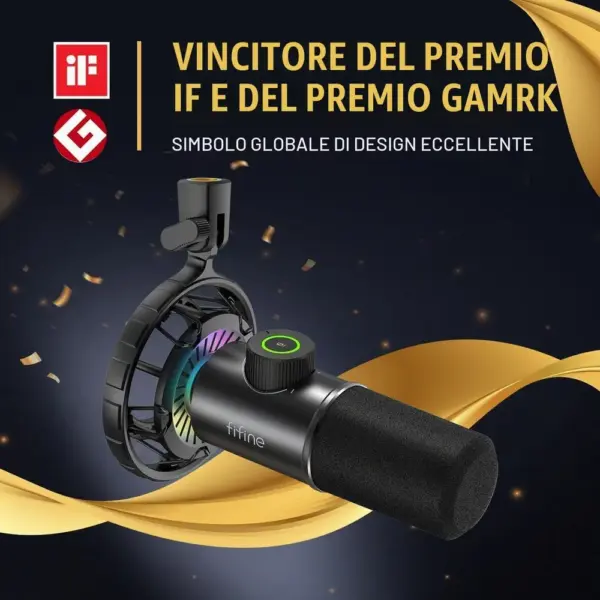 FIFINE K658 - Microfono USB dinamico con RGB e tasto muto — 2 FIFINE K658 - Microfono USB dinamico con RGB e tasto muto — 2