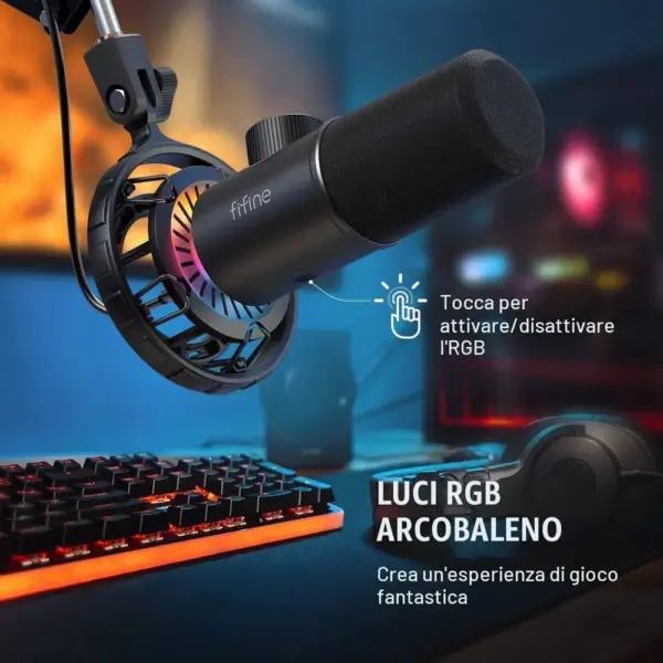 FIFINE K658 - Microfono USB dinamico con RGB e tasto muto — 4 FIFINE K658 - Microfono USB dinamico con RGB e tasto muto — 4
