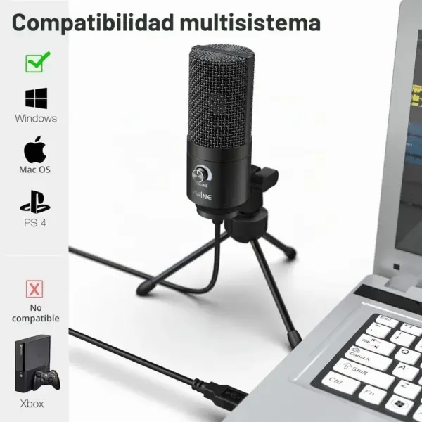 FIFINE K669B - Micrófono USB de condensador de metal — 2 FIFINE K669B - Micrófono USB de condensador de metal — 2