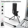 FIFINE K669B - Micro à condensateur USB de bureau — 2 FIFINE K669B - Micro à condensateur USB de bureau — 2