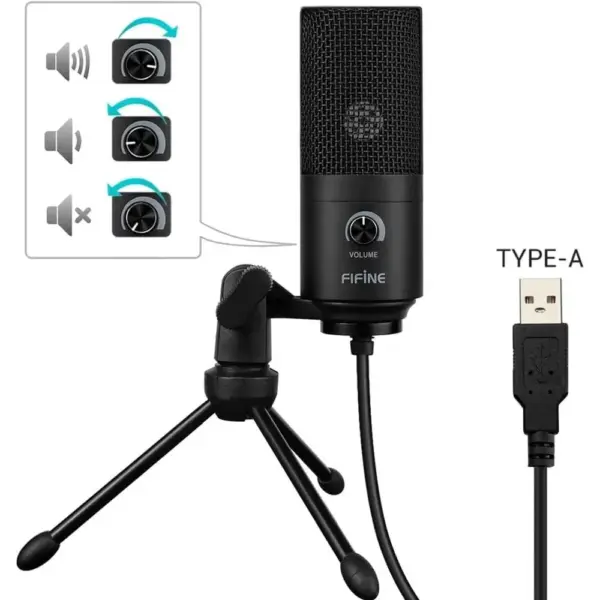 FIFINE K669B - Micro à condensateur USB de bureau — 4 FIFINE K669B - Micro à condensateur USB de bureau — 4