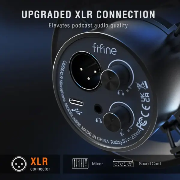 FIFINE K688 - Dynamisches USB/XLR-Podcast-Mikrofon — 3 FIFINE K688 - Dynamisches USB/XLR-Podcast-Mikrofon — 3