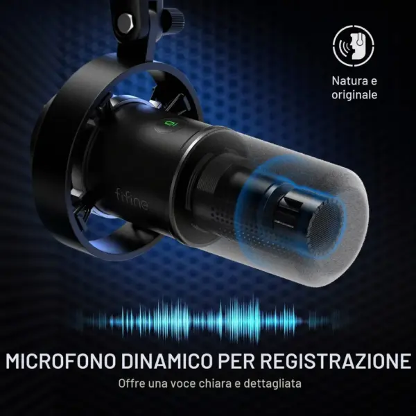 FIFINE K688 - Microfono dinamico XLR/USB per podcast e streaming — 5 FIFINE K688 - Microfono dinamico XLR/USB per podcast e streaming — 5
