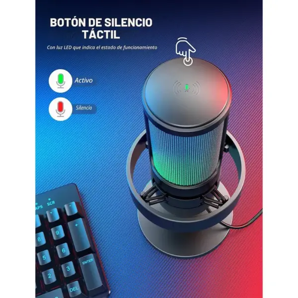 FIFINE A8 - Micrófono gaming USB de condensador RGB — 4 FIFINE A8 - Micrófono gaming USB de condensador RGB — 4