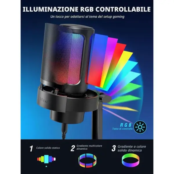 FIFINE A8 - Microfono USB a condensatore RGB con uscita cuffie — 2 FIFINE A8 - Microfono USB a condensatore RGB con uscita cuffie — 2