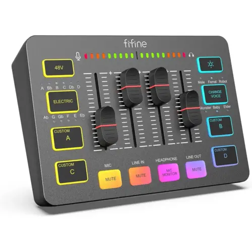 FIFINE SC3 - RGB gaming audio mixer with XLR microphone input — 1 FIFINE SC3 - RGB gaming audio mixer with XLR microphone input — 1