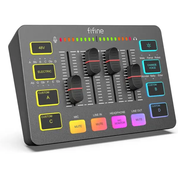 FIFINE SC3 - RGB gaming audio mixer with XLR microphone input — 1 FIFINE SC3 - RGB gaming audio mixer with XLR microphone input — 1