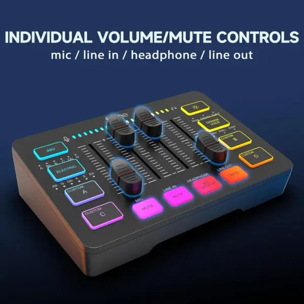 FIFINE SC3 - Mezclador de audio gaming RGB con XLR — 3 FIFINE SC3 - Mezclador de audio gaming RGB con XLR — 3