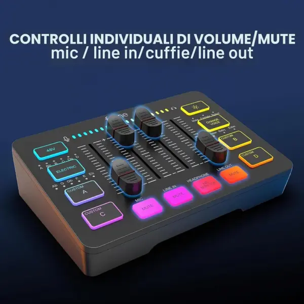 FIFINE SC3 - Mixer gaming e streaming con ingresso XLR e RGB — 3 FIFINE SC3 - Mixer gaming e streaming con ingresso XLR e RGB — 3