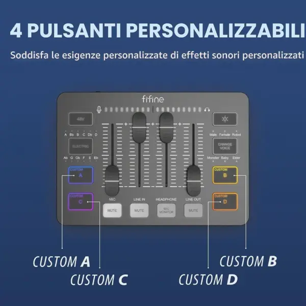 FIFINE SC3 - Mixer gaming e streaming con ingresso XLR e RGB — 4 FIFINE SC3 - Mixer gaming e streaming con ingresso XLR e RGB — 4