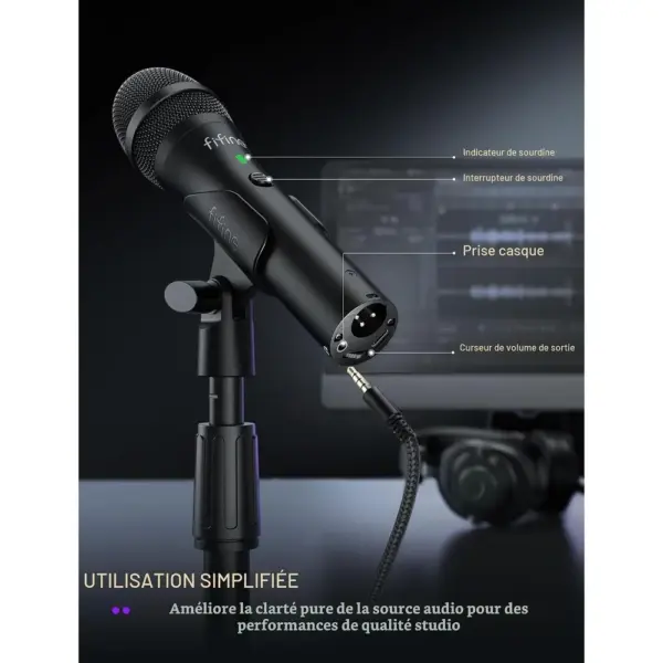 FIFINE TANK2 - Micro dynamique USB/XLR avec pied — 5 FIFINE TANK2 - Micro dynamique USB/XLR avec pied — 5