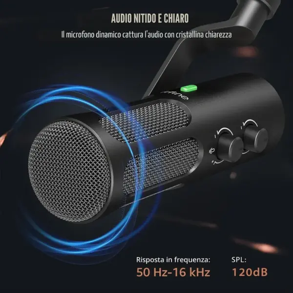 FIFINE TANK3 - Microfono dinamico XLR/USB interamente in metallo — 5 FIFINE TANK3 - Microfono dinamico XLR/USB interamente in metallo — 5