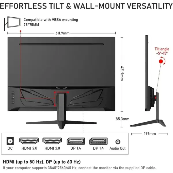 Gawfolk GF005 - Écran PC 28 pouces 4K UHD 60 Hz — 4 Gawfolk GF005 - Écran PC 28 pouces 4K UHD 60 Hz — 4