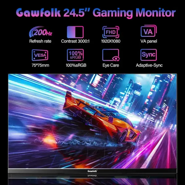 Gawfolk GF240A - 24.5-inch Full HD 200 Hz gaming monitor — 3 Gawfolk GF240A - 24.5-inch Full HD 200 Hz gaming monitor — 3