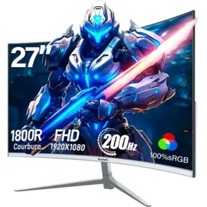 Gawfolk GF270C 200 Hz - Écran gaming incurvé 27 pouces Full HD 1800R, blanc — 1