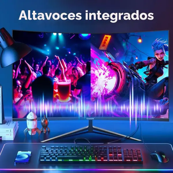 Gawfolk GF270F - Monitor curvo de 27 pulgadas, 1800R, Full HD, 100 Hz — 2 Gawfolk GF270F - Monitor curvo de 27 pulgadas, 1800R, Full HD, 100 Hz — 2