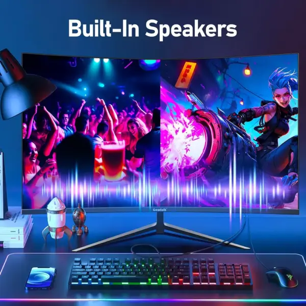 Gawfolk GF270F - Monitor curvo 27 pollici Full HD 100 Hz 1800R — 2 Gawfolk GF270F - Monitor curvo 27 pollici Full HD 100 Hz 1800R — 2
