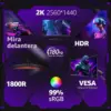 Gawfolk GF320I - Monitor gaming curvo de 32 pulgadas, 1800R, QHD, 144 Hz — 3 Gawfolk GF320I - Monitor gaming curvo de 32 pulgadas, 1800R, QHD, 144 Hz — 3