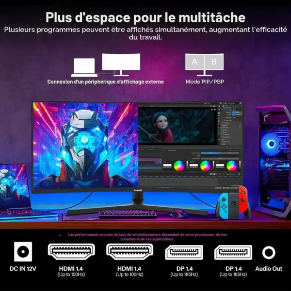 Gawfolk GF340C-SJ - Écran incurvé ultra large 34 pouces UWQHD 165 Hz, hauteur réglable — 3 Gawfolk GF340C-SJ - Écran incurvé ultra large 34 pouces UWQHD 165 Hz, hauteur réglable — 3