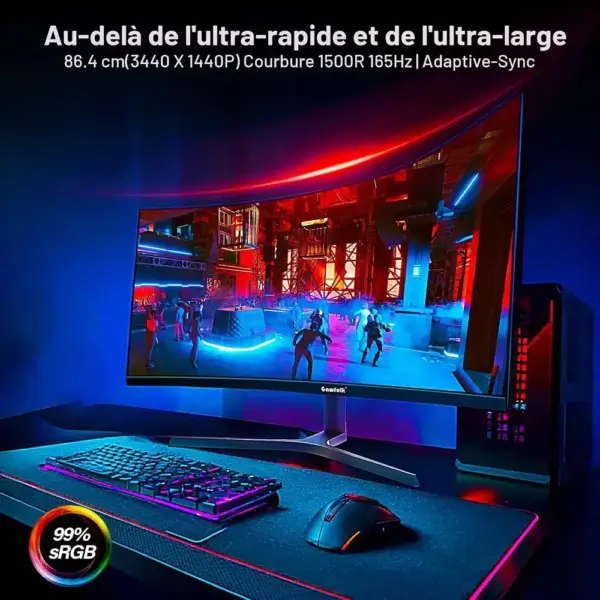 Gawfolk GF340C-SJ - Écran incurvé ultra large 34 pouces UWQHD 165 Hz, hauteur réglable — 4 Gawfolk GF340C-SJ - Écran incurvé ultra large 34 pouces UWQHD 165 Hz, hauteur réglable — 4