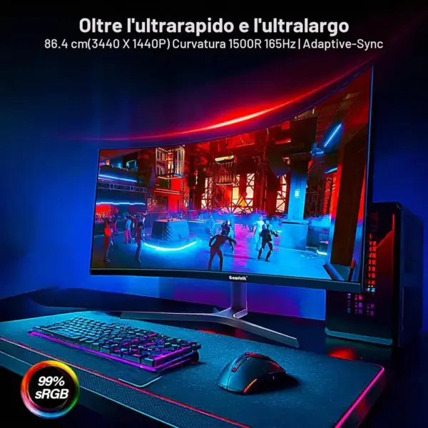 Gawfolk GF340C-SJ - Monitor ultrawide curvo 34 pollici UWQHD 165 Hz — 4 Gawfolk GF340C-SJ - Monitor ultrawide curvo 34 pollici UWQHD 165 Hz — 4
