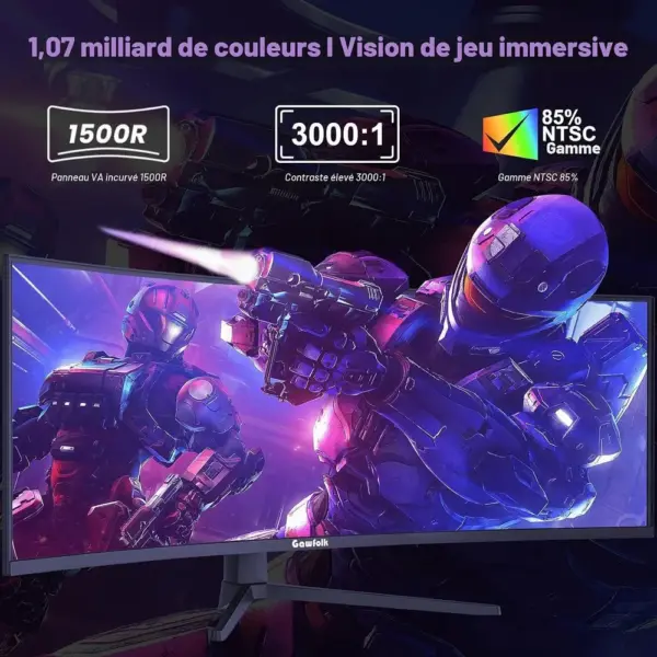 Gawfolk GF490D - Écran gaming super ultra large 49 pouces DQHD 1500R, 240 Hz — 3 Gawfolk GF490D - Écran gaming super ultra large 49 pouces DQHD 1500R, 240 Hz — 3