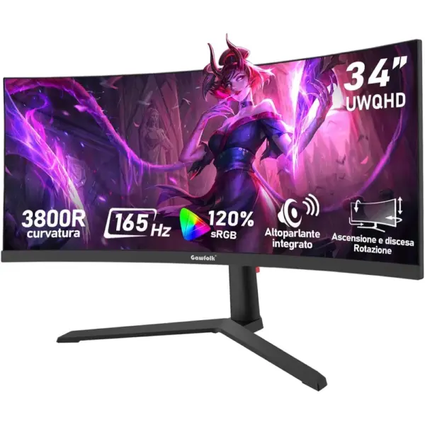 Gawfolk GFTY987 - 34 Zoll Curved Ultrawide Gaming Monitor 3800R, UWQHD, 165 Hz — 1 Gawfolk GFTY987 - 34 Zoll Curved Ultrawide Gaming Monitor 3800R, UWQHD, 165 Hz — 1