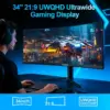 Gawfolk GFTY987 - Écran ultra large incurvé 34 pouces UWQHD 3800R, 165 Hz, pied ergonomique — 3 Gawfolk GFTY987 - Écran ultra large incurvé 34 pouces UWQHD 3800R, 165 Hz, pied ergonomique — 3
