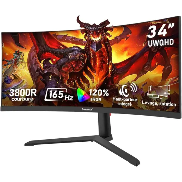 Gawfolk GFTY987 - Monitor ultrawide curvo 34 pollici UWQHD 165 Hz — 1 Gawfolk GFTY987 - Monitor ultrawide curvo 34 pollici UWQHD 165 Hz — 1