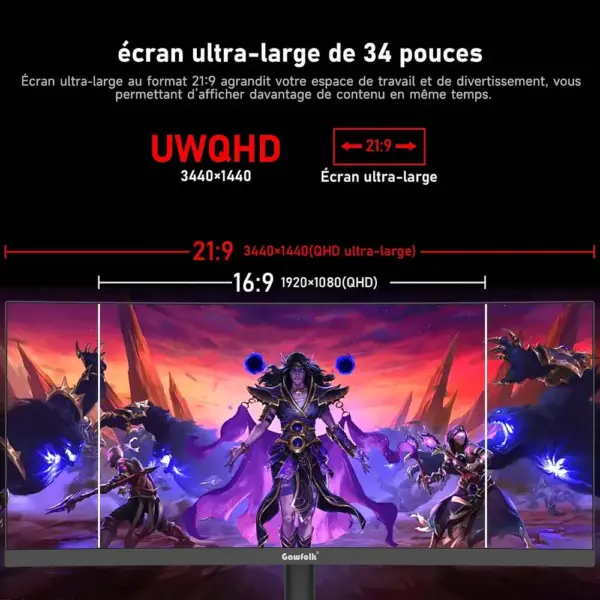 Gawfolk GFTY987 - Monitor ultrawide curvo 34 pollici UWQHD 165 Hz — 2 Gawfolk GFTY987 - Monitor ultrawide curvo 34 pollici UWQHD 165 Hz — 2