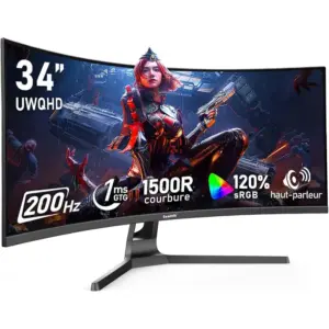 Gawfolk GFTY989 - 34 Zoll Curved Ultrawide Gaming Monitor, UWQHD, 200 Hz — 1