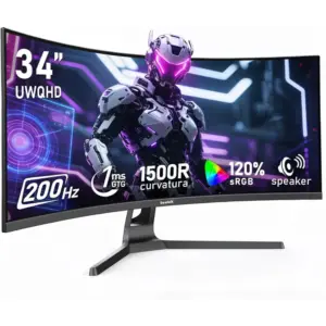 Gawfolk GFTY989 - Écran incurvé ultra large 34 pouces 3440 × 1440, 200 Hz — 1