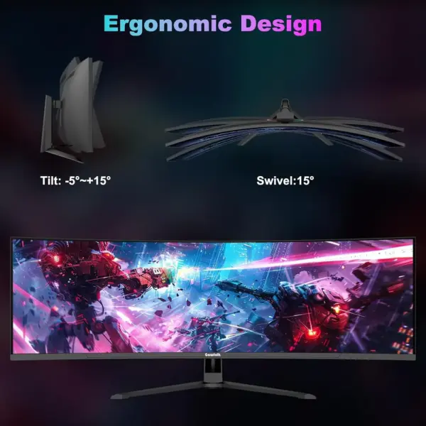 Gawfolk GFTY990 - Écran super ultra large 44,5 pouces DQHD 1500R, 185 Hz — 4 Gawfolk GFTY990 - Écran super ultra large 44,5 pouces DQHD 1500R, 185 Hz — 4