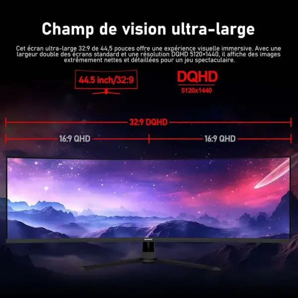 Gawfolk GFTY991 - 44,5 Zoll Super-Ultrawide Curved Gaming Monitor, DQHD, 240 Hz — 2 Gawfolk GFTY991 - 44,5 Zoll Super-Ultrawide Curved Gaming Monitor, DQHD, 240 Hz — 2