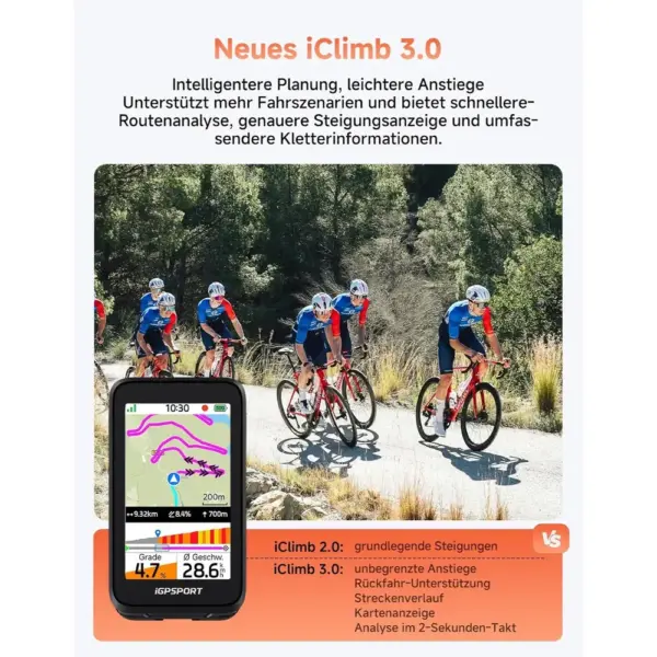 iGPSPORT BiNavi Air - leichter GPS-Fahrradcomputer mit 3-Zoll-Touchscreen und Kartennavigation — 5 iGPSPORT BiNavi Air - leichter GPS-Fahrradcomputer mit 3-Zoll-Touchscreen und Kartennavigation — 5