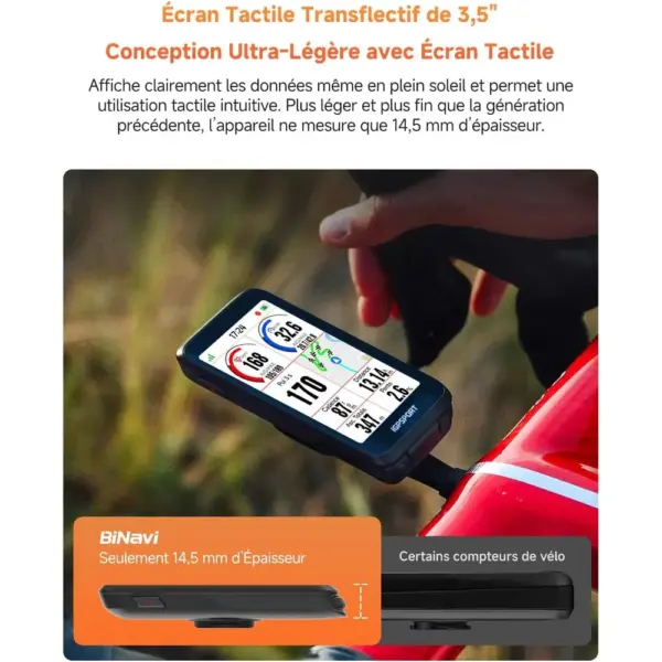 iGPSPORT BiNavi - Compteur vélo GPS tactile 3,5 pouces avec navigation cartographique — 2 iGPSPORT BiNavi - Compteur vélo GPS tactile 3,5 pouces avec navigation cartographique — 2