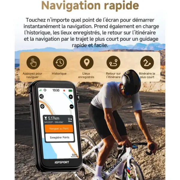iGPSPORT BiNavi Ultra - Compteur vélo GPS 3,7 pouces avec navigation vocale — 3 iGPSPORT BiNavi Ultra - Compteur vélo GPS 3,7 pouces avec navigation vocale — 3