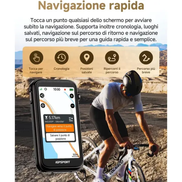 iGPSPORT BiNavi Ultra - Ciclocomputer GPS con mappe offline e touchscreen da 3,7 pollici — 3 iGPSPORT BiNavi Ultra - Ciclocomputer GPS con mappe offline e touchscreen da 3,7 pollici — 3