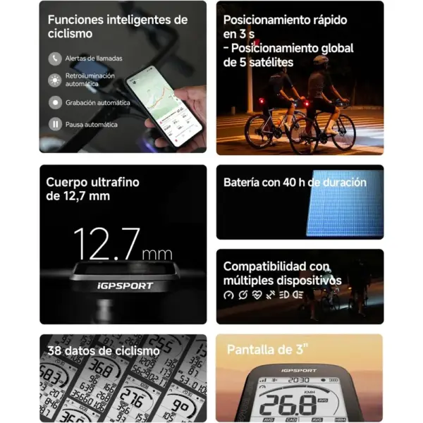 iGPSPORT BSC100MAX - Ciclocomputador GPS con pantalla de 3 pulgadas — 2