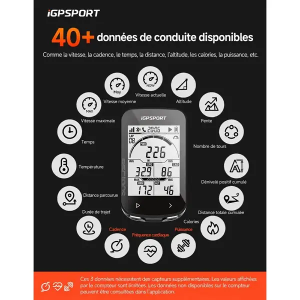iGPSPORT BSC100S - Compteur vélo GPS sans fil, écran 2,6 pouces, 40 h d’autonomie — 2 iGPSPORT BSC100S - Compteur vélo GPS sans fil, écran 2,6 pouces, 40 h d’autonomie — 2