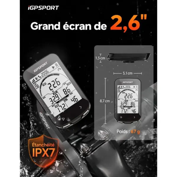 iGPSPORT BSC100S - Compteur vélo GPS sans fil, écran 2,6 pouces, 40 h d’autonomie — 3 iGPSPORT BSC100S - Compteur vélo GPS sans fil, écran 2,6 pouces, 40 h d’autonomie — 3