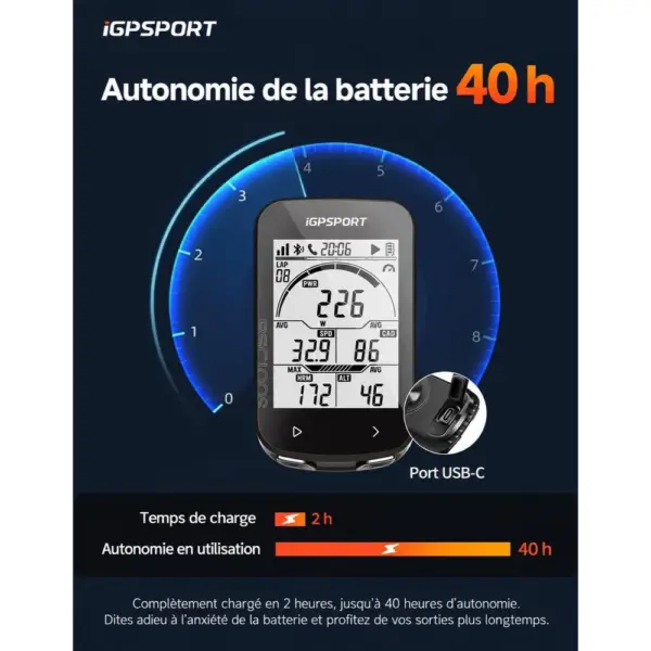iGPSPORT BSC100S - Compteur vélo GPS sans fil, écran 2,6 pouces, 40 h d’autonomie — 4 iGPSPORT BSC100S - Compteur vélo GPS sans fil, écran 2,6 pouces, 40 h d’autonomie — 4