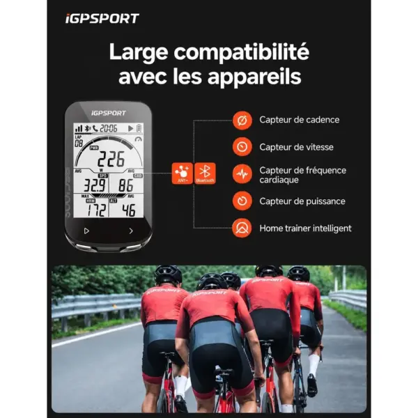 iGPSPORT BSC100S - Compteur vélo GPS sans fil, écran 2,6 pouces, 40 h d’autonomie — 5 iGPSPORT BSC100S - Compteur vélo GPS sans fil, écran 2,6 pouces, 40 h d’autonomie — 5