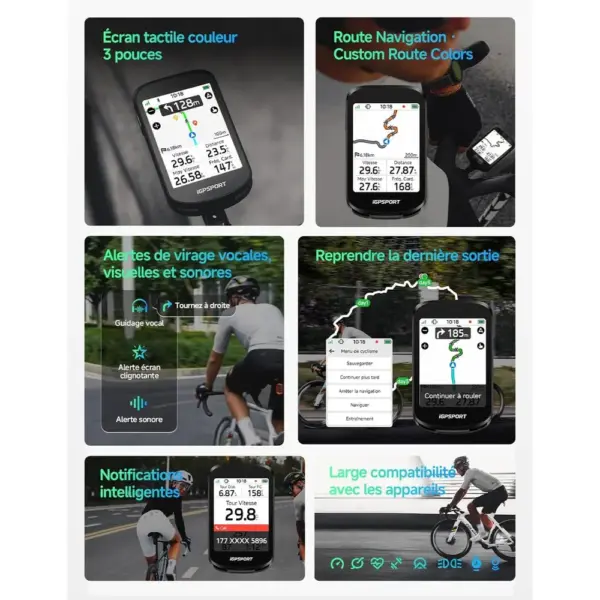 iGPSPORT BSC200 Pro - Compteur vélo GPS, écran couleur tactile 3 pouces — 2 iGPSPORT BSC200 Pro - Compteur vélo GPS, écran couleur tactile 3 pouces — 2
