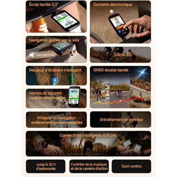 iGPSPORT BSC500 - Compteur vélo GPS tactile 3,3 pouces avec navigation vocale — 2 iGPSPORT BSC500 - Compteur vélo GPS tactile 3,3 pouces avec navigation vocale — 2