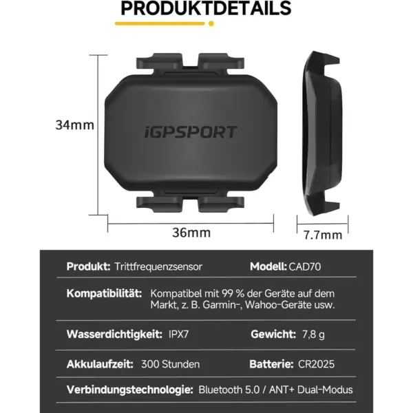 iGPSPORT CAD70 + SPD70 - Trittfrequenzsensor und Geschwindigkeitssensor im Set — 3 iGPSPORT CAD70 + SPD70 - Trittfrequenzsensor und Geschwindigkeitssensor im Set — 3
