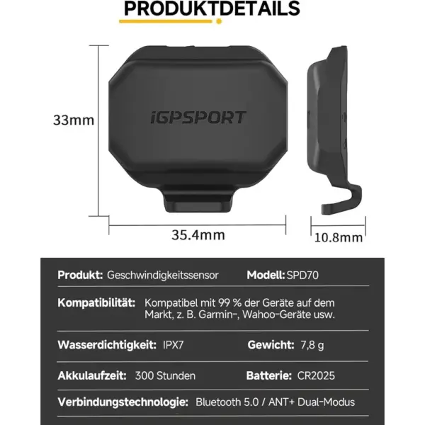 iGPSPORT CAD70 + SPD70 - Trittfrequenzsensor und Geschwindigkeitssensor im Set — 4 iGPSPORT CAD70 + SPD70 - Trittfrequenzsensor und Geschwindigkeitssensor im Set — 4