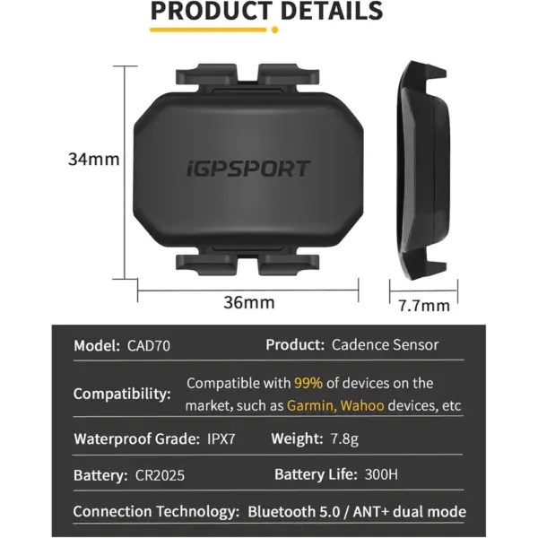 iGPSPORT CAD70 + SPD70 - cadence sensor and speed sensor, Bluetooth and ANT+ — 4 iGPSPORT CAD70 + SPD70 - cadence sensor and speed sensor, Bluetooth and ANT+ — 4