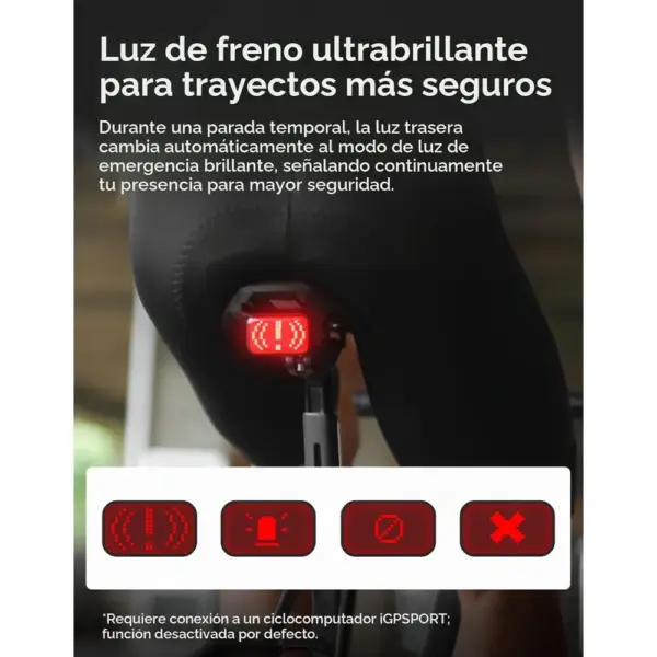 iGPSPORT ET6 - Luz trasera de bicicleta con emojis y sensor de freno — 3 iGPSPORT ET6 - Luz trasera de bicicleta con emojis y sensor de freno — 3