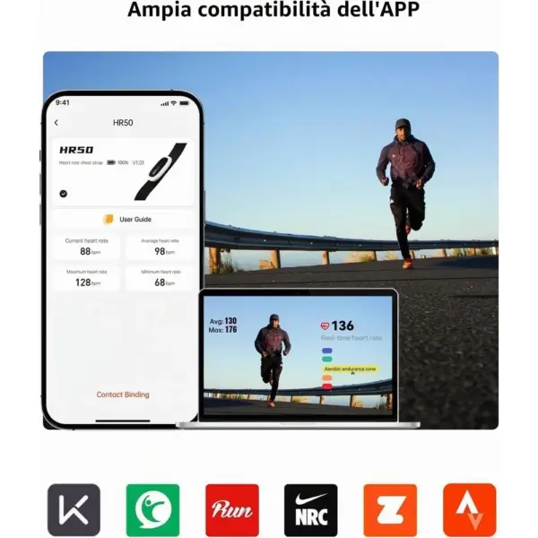 iGPSPORT HR40 - Fascia cardio toracica Bluetooth e ANT+ impermeabile IPX7 — 5 iGPSPORT HR40 - Fascia cardio toracica Bluetooth e ANT+ impermeabile IPX7 — 5